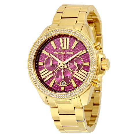 michael kors wren pave gold tone watch|Gold.